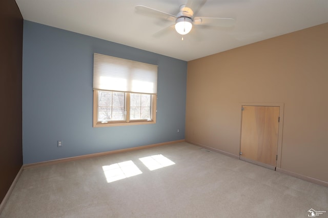 7241 Hidden Valley Dr, Lambertville, MI 48144 - empty room with light colored carpet, ceiling fan, and baseboards