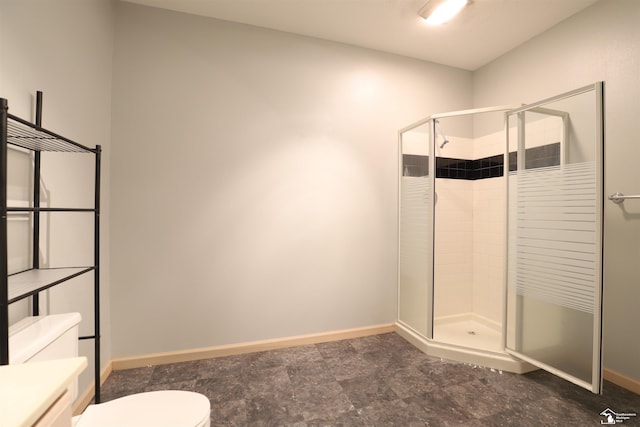 7241 Hidden Valley Dr, Lambertville, MI 48144 - full bath with a shower stall, baseboards, and toilet