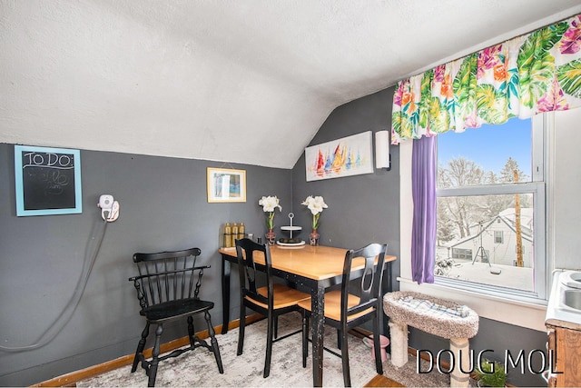 2255 Gaynor Ave NW, Grand Rapids, MI 49544 - office space with vaulted ceiling, a textured ceiling, and baseboards