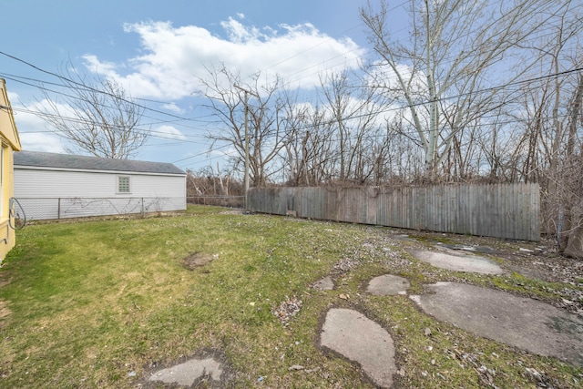view of yard with fence