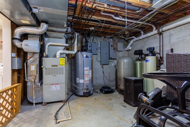 1405 S Sashabaw Rd, Ortonville, MI 48462 - utilities featuring heating unit, gas water heater, and electric panel