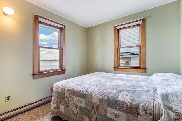 bedroom with a baseboard radiator