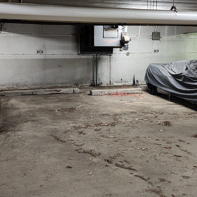 view of parking garage