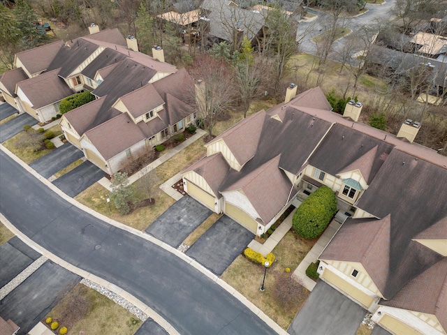 drone / aerial view with a residential view