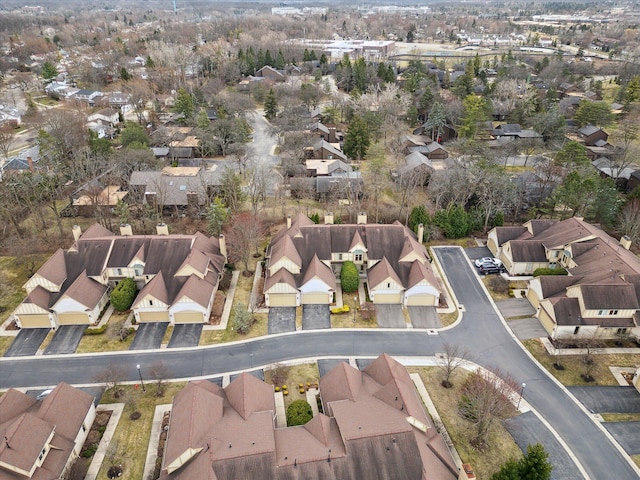 bird's eye view with a residential view