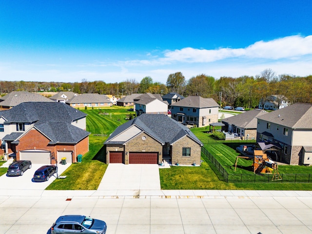 bird's eye view featuring a residential view