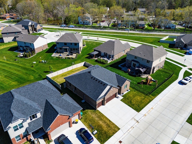 drone / aerial view featuring a residential view