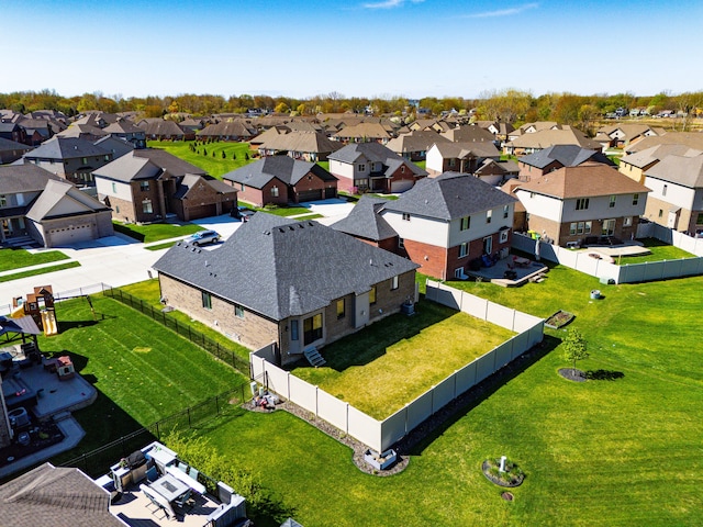 bird's eye view with a residential view