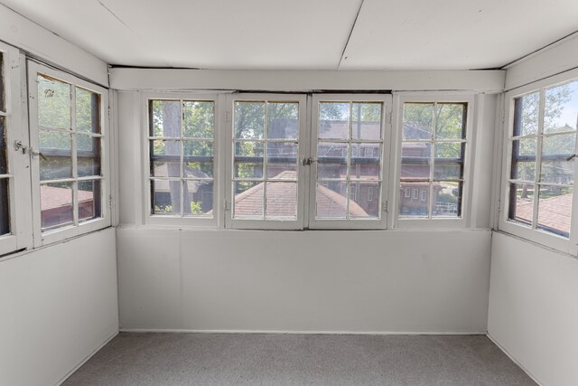 8735 Marygrove Dr, Detroit, MI 48221 - unfurnished sunroom featuring french doors and carpet