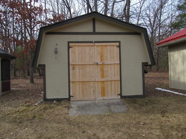 view of shed