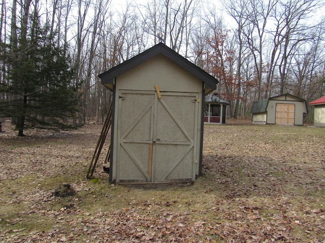 view of shed