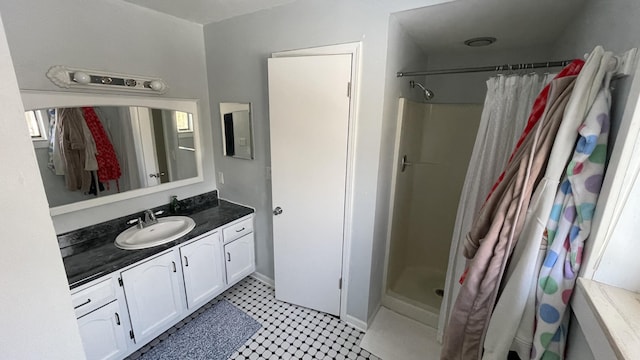 12181 Trail Creek Dr, Stanwood, MI 49346 - full bathroom featuring vanity and a shower stall