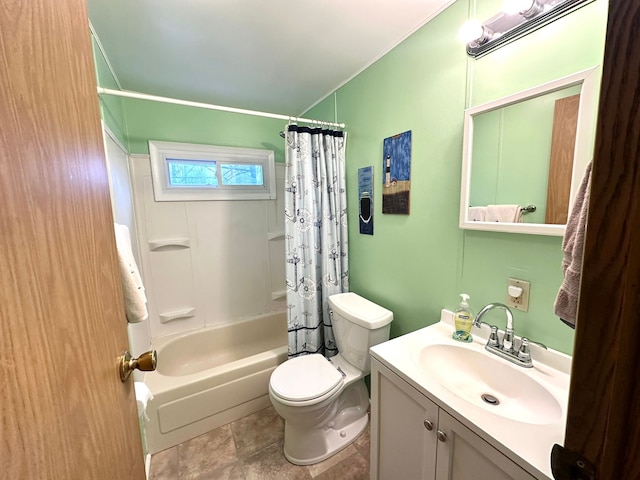 13027 Norman Rd, Brockway, MI 48097 - bathroom with toilet, shower / bath combo, crown molding, and vanity