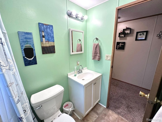13027 Norman Rd, Brockway, MI 48097 - bathroom featuring vanity, toilet, and baseboards