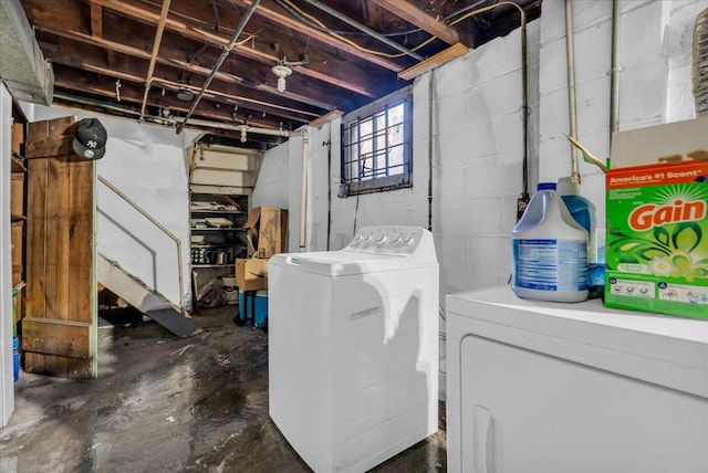 laundry area with washer and dryer and laundry area