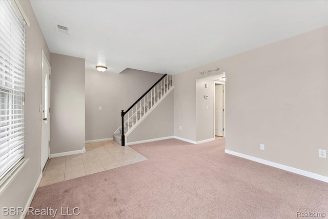 20109 Cumberland, Brownstown, MI 48183 - foyer entrance featuring carpet and stairs