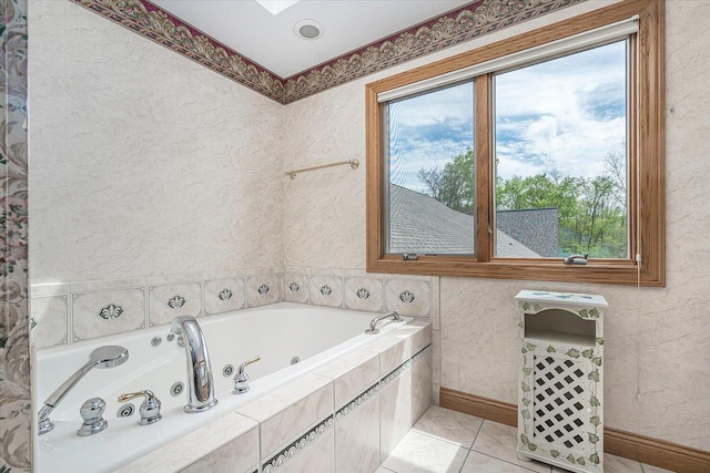 16396 M-89, Augusta, MI 49012 - bathroom featuring baseboards, a jetted tub, and tile patterned flooring