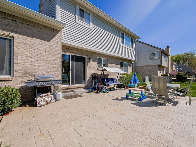exterior space with area for grilling