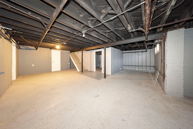 5959 Three Mile Dr, Detroit, MI 48224 - finished basement featuring stairway