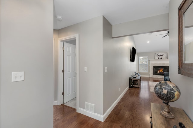 33172 Swallow Dr, Rockwood, MI 48173 - corridor featuring recessed lighting, wood finished floors, visible vents, and baseboards