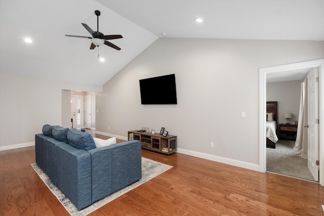 33172 Swallow Dr, Rockwood, MI 48173 - living room with recessed lighting, a ceiling fan, and baseboards