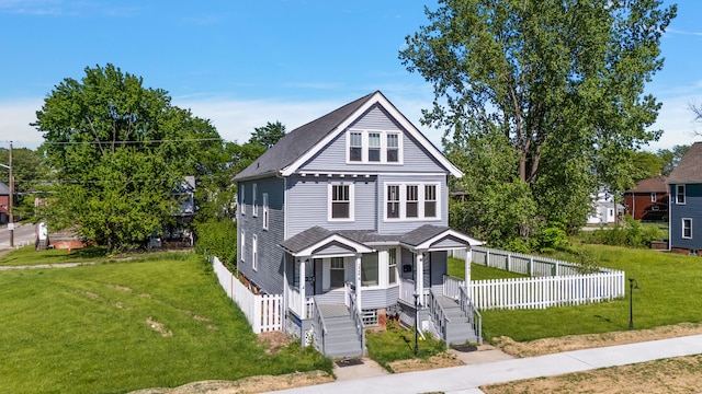 traditional style home featuring covered porch