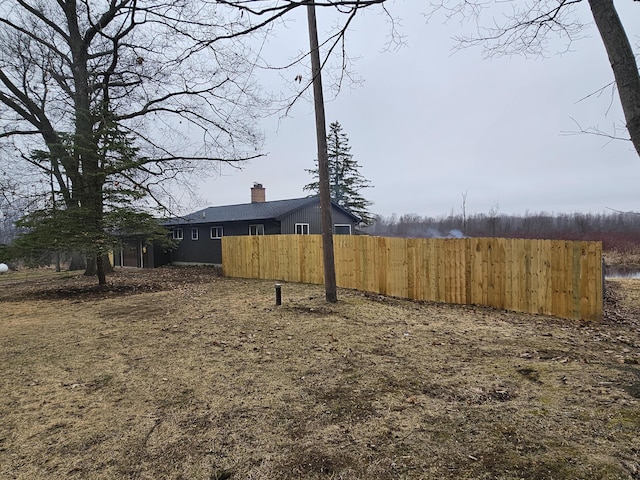 view of yard with fence