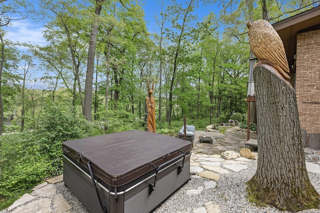 403 Riverview Dr, Ann Arbor, MI 48104 - view of yard with a hot tub and a patio
