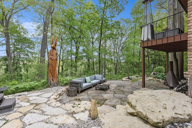 403 Riverview Dr, Ann Arbor, MI 48104 - view of patio with an outdoor hangout area and a balcony