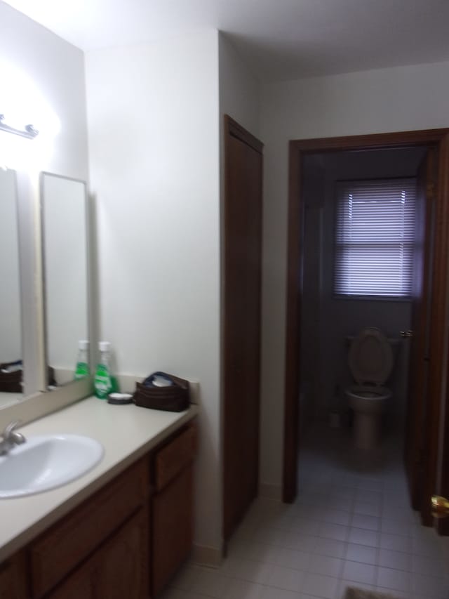 bathroom with toilet and vanity