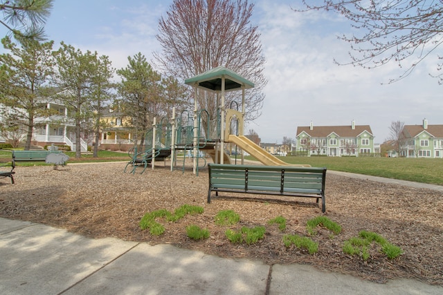 community play area featuring a residential view