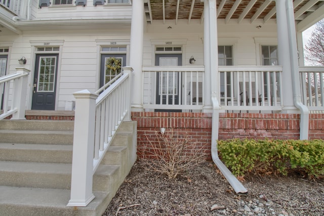 property entrance with a porch