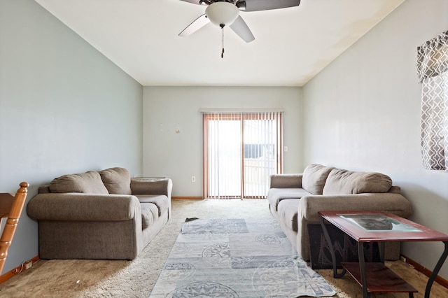 2981 Harrison St, Saginaw, MI 48604 - carpeted living room with a ceiling fan and baseboards