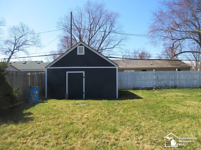 4393 2nd St, Newport, MI 48166 - view of outbuilding featuring an outbuilding and a fenced backyard