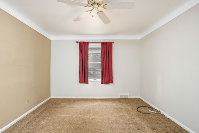 341 Ridgemont Rd, Grosse Pointe Farms, MI 48236 - carpeted empty room featuring ceiling fan, baseboards, and visible vents