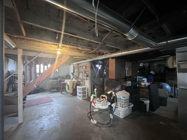 4480 Stanton Blvd, Montague, MI 49437 - unfinished basement with stairway