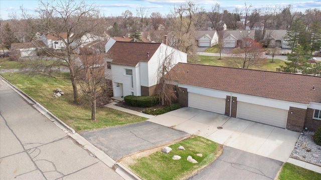 aerial view of residential area