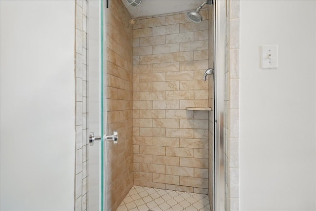 bathroom featuring a stall shower
