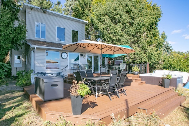 24199 N Shore Dr, Edwardsburg, MI 49112 - deck featuring outdoor dining space