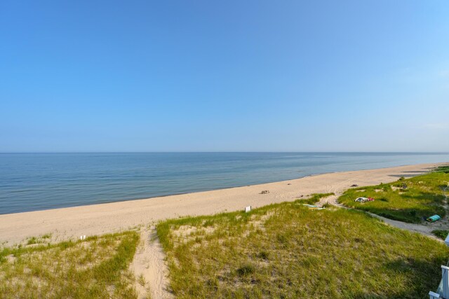 property view of water with a beach view