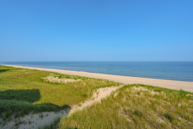 property view of water with a beach view