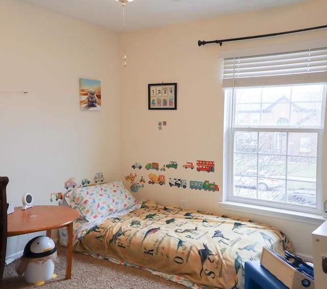 bedroom with multiple windows