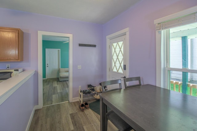 637 Prospect Ave NE, Grand Rapids, MI 49503 - dining space featuring plenty of natural light, wood finished floors, and baseboards