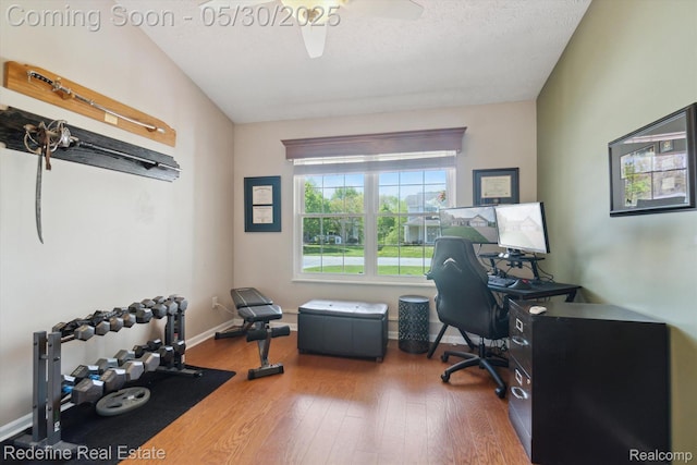 328 Split Rail Rdg, Williamston, MI 48895 - office featuring wood finished floors, ceiling fan, and baseboards