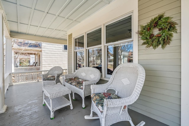wooden deck with covered porch