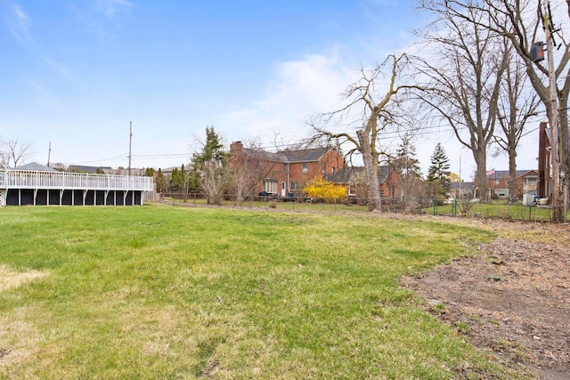 view of yard with fence