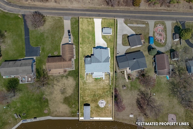 drone / aerial view with a residential view
