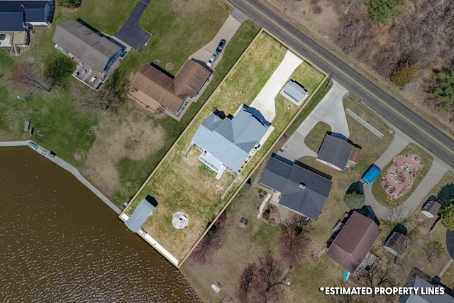 aerial view with a residential view