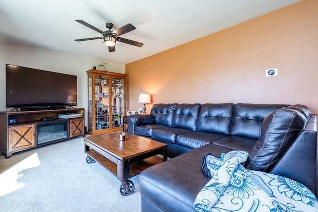 1373 Kingman Dr, Saint Joseph, MI 49085 - living room featuring carpet floors and a ceiling fan