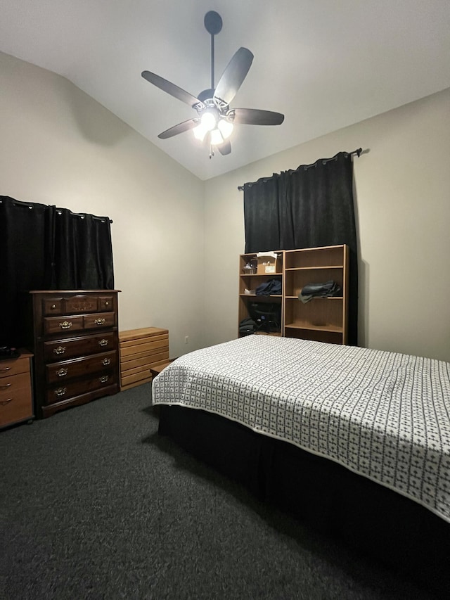 9610 Grange Ave NE, Rockford, MI 49341 - carpeted bedroom with a ceiling fan and lofted ceiling